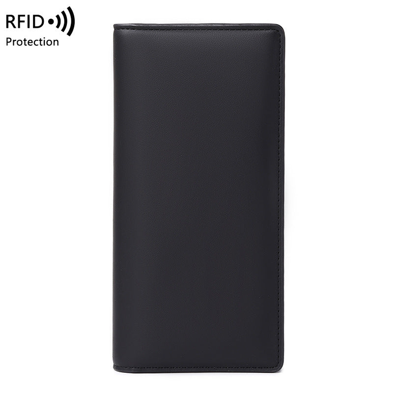 RFID Anti-Theft Wallet PU Simple Portable With Zipper And Multiple Card Slots